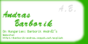 andras barborik business card